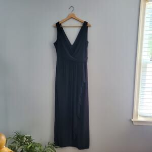 Social Bridesmaids Black Sleeveless Ruched Dress 16
